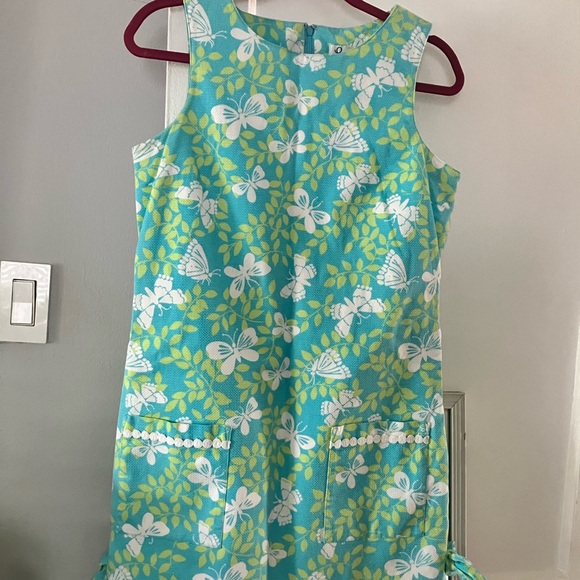 Lilly Pulitzer Blue and Green Sundress Sleeveless Scoop Neck - Picture 2 of 6